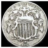 1872 Shield Nickel ABOUT UNCIRCULATED