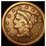 1850 Braided Hair Large Cent NEARLY UNCIRCULATED
