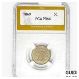 1869 Shield Nickel PGA PR64