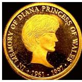 Princess Diana Pattern Gold Euro 1/10 oz Gold GEM