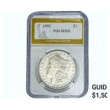 1892 Morgan Silver Dollar PGA MS60