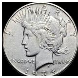 1934-S Silver Peace Dollar CLOSELY  UNCIRCULATED
