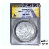 1887-S/S Morgan Silver Dollar ANACS MS60 Vam-2A