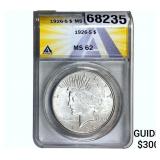 1926-S Silver Peace Dollar ANACS MS62