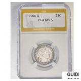 1906-O Barber Quarter PGA MS65