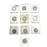 Various Dates Various Silver Coins VF
