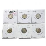 Various Dates Russia Silver 5 Kopeks AU