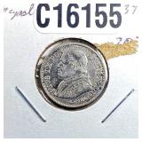 1868-R Silver Papal States 10 Soldi AU