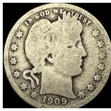 1909 Barber Silver Quarter NICELY CIRCULATED