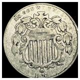 1872 Shield Nickel NEARLY UNCIRCULATED