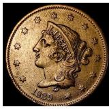 1839 Braided Hair Large Cent NEARLY  UNCIRCULATED