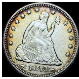 1873 Arrows Seated Liberty Quarter CHOICE AU