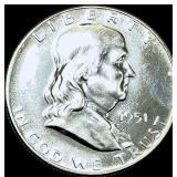 1951 Franklin Silver Half Dollar GEM PROOF