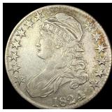 1824 Capped Bust Half Dollar NEARLY  UNCIRCULATED