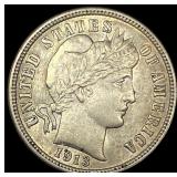 1913 Barber Dime CHOICE AU