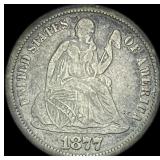 1877-CC Silver Dime LIGHTLY CIRCULATED