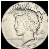1935-S Silver Peace Dollar ABOUT UNCIRCULATED