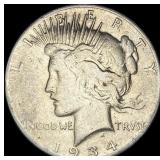 1934 Silver Peace Dollar ABOUT UNCIRCULATED