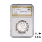 1917-D Walking Liberty Half Dollar PGA MS61
