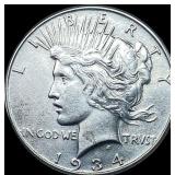 1934-S Silver Peace Dollar CHOICE AU