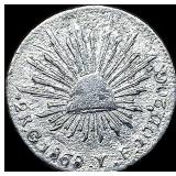 1868 Mexico Silver 20 Centavos Y. HIGH GRADE
