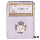 1923 Mercury Silver Dime PGA MS66 FB