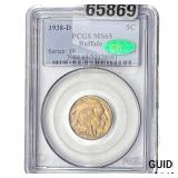1938-D CAC Buffalo Nickel PCGS MS65