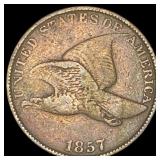 1857 Copper-Nickel Flying Eagle Cent LIGHTLY  CIR