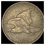 1858 Copper-Nickel Flying Eagle Cent LIGHTLY  CIR