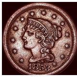 1853 Braided Hair Large Cent CHOICE AU