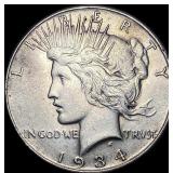 1934 Silver Peace Dollar CLOSELY UNCIRCULATED