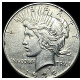 1934 Silver Peace Dollar CLOSELY UNCIRCULATED