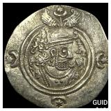 Sasanian Khusru II 591-628 AD Silver Drachm CHOIC