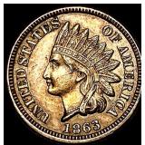 1863 Copper-Nickel Indian Head Cent CHOICE AU
