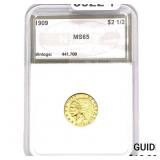 1909 $2.50 Gold Quarter Eagle NGS MS65