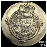 Sasanian 590-628 AD Silver Drachm UNCIRCULATED