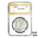 1880-S Morgan Silver Dollar PGA MS65