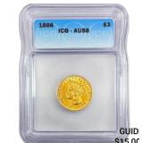 1866 $3 Gold Piece ICG AU58