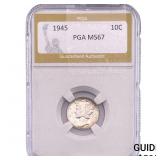 1945 Mercury Silver Dime PGA MS67