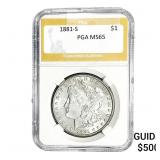 1881-S Morgan Silver Dollar PGA MS65