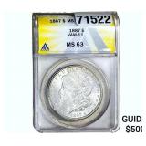 1887 Morgan Silver Dollar ANACS MS63 VAM-11