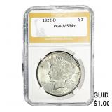 1922-D Silver Peace Dollar PGA MS64+
