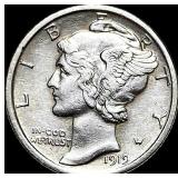 1919 Mercury Dime CLOSELY UNCIRCULATED