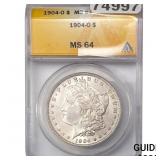 1904-O Morgan Silver Dollar ANACS MS64