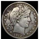 1912-S Silver Barber Half Dollar NEARLY  UNCIRCUL