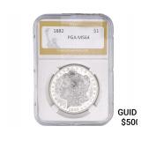 1882 Morgan Silver Dollar PGA MS64