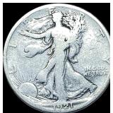 1921-S Silver Walking Liberty Half Dollar NICELY C