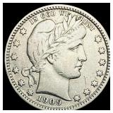 1909-D Silver Barber Quarter NEARLY  UNCIRCULATED