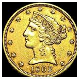 1902 Liberty Head Half Eagle $5 Gold UNCIRCULATED