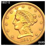 1857-S $2.50 Gold Quarter Eagle UNCIRCULATED